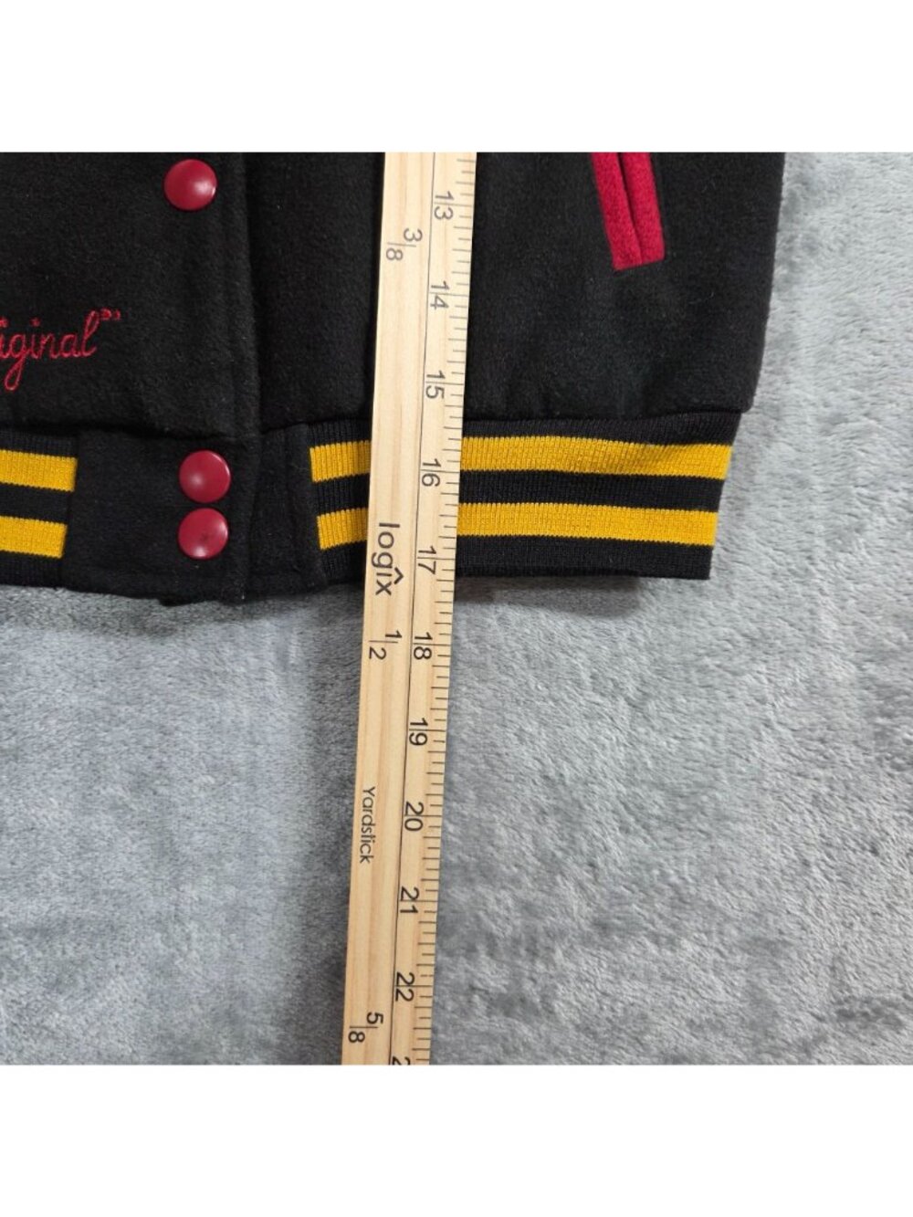 Disney Jacket Boys 4 Black Red Mickey Mouse & Pluto Varsity Letterman Bomber - Picture 7 of 7